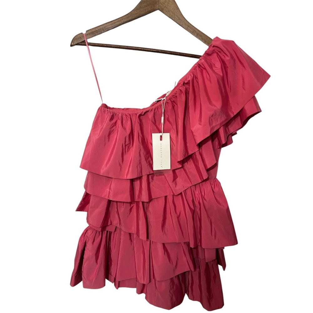 Endless Rose One-Shoulder Ruffled Mini Dress Pink Party Cocktail NWT Size S‎